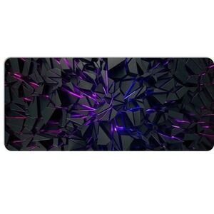 Large Gaming Mouse Pad Desk Mat RGB LED Black Geometric‎ Crystal Purple Blue